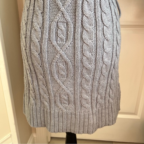 Pink Rose Y2K Cable Knit Off-Shoulder Tunic Length Sweater Dress Gray Sz XL - Picture 13 of 16